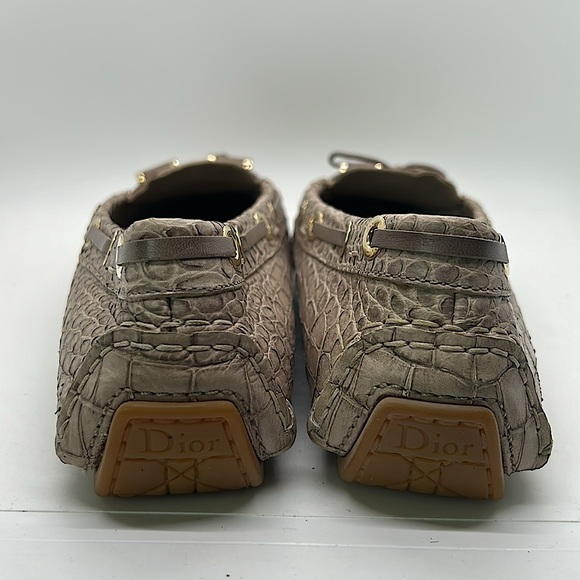 Christian Dior Tan Snakeskin Print Leather Ballet Flats Shoes **Sz 40/US 10** - Picture 8 of 11